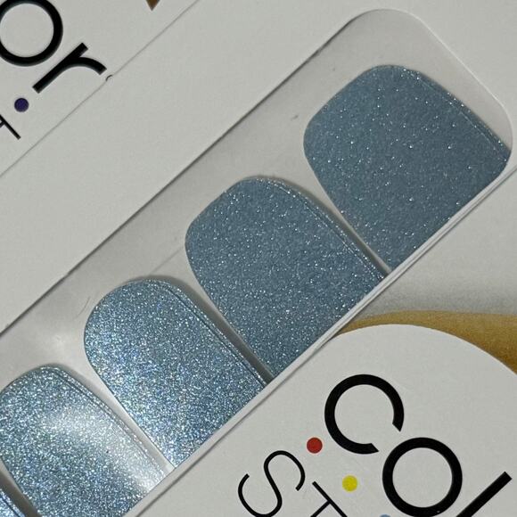 New Color Street “Party Glower” Blue Lace Agate Shimmer Finish Nail Strips - Picture 1 of 1